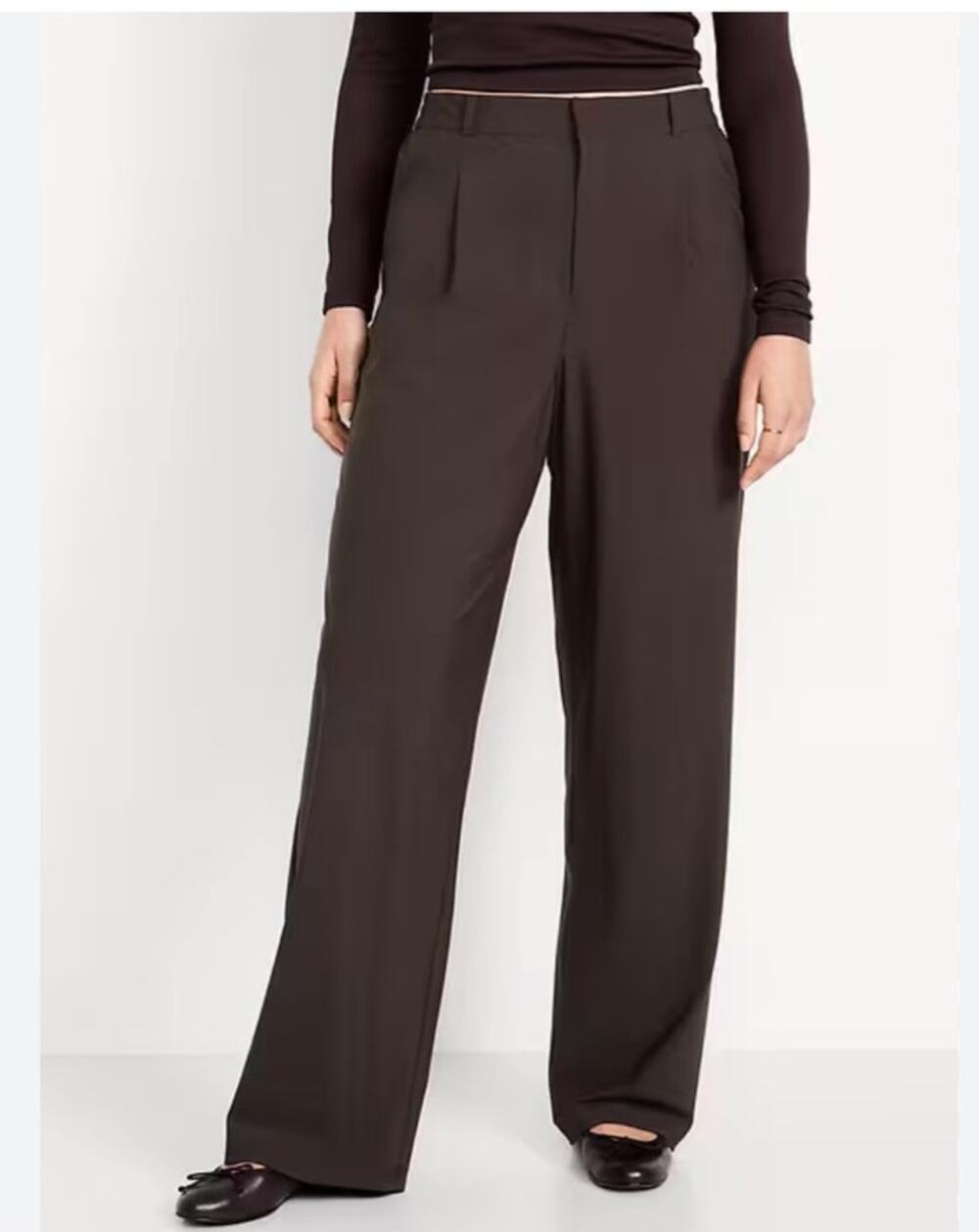 Old Navy High Rise Wide Leg Pants Brown Sleek Tech Workwear Sz XL